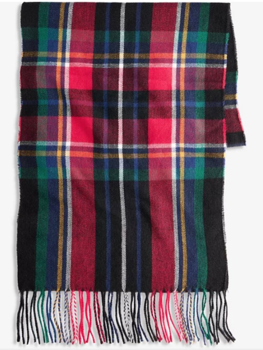 Style & Co Women's Tartan Plaid Blanket Scarf Wrap Black/Red/Green Multi